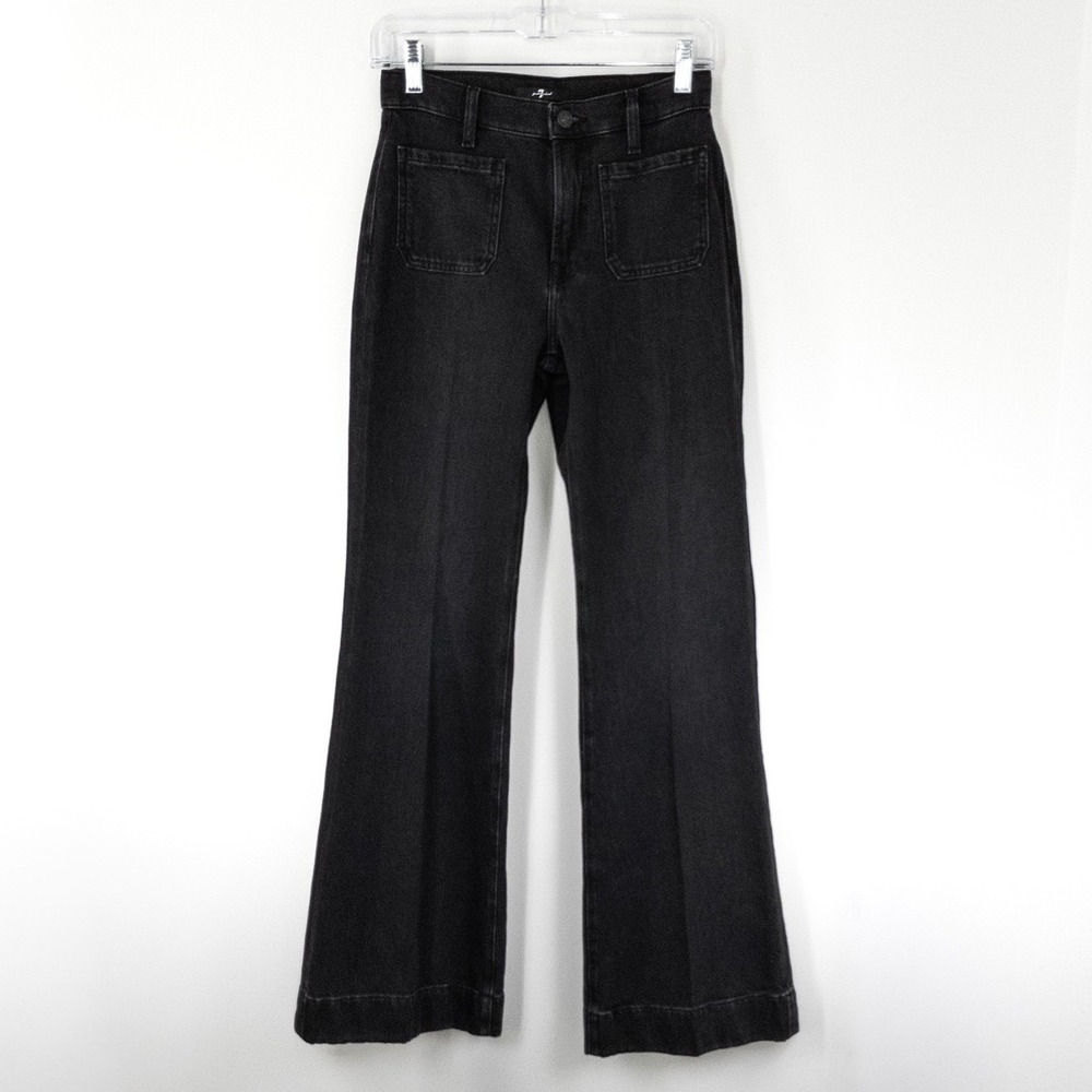 NEW‎ 7 For All Mankind Modern Dojo Tailorless Thunder Flare Jeans Women's 24 NWT